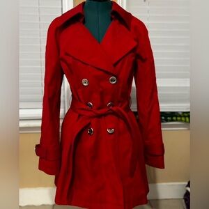 Stunning EUC Michael Kors trench coat in hot red. Worn maybe twice!